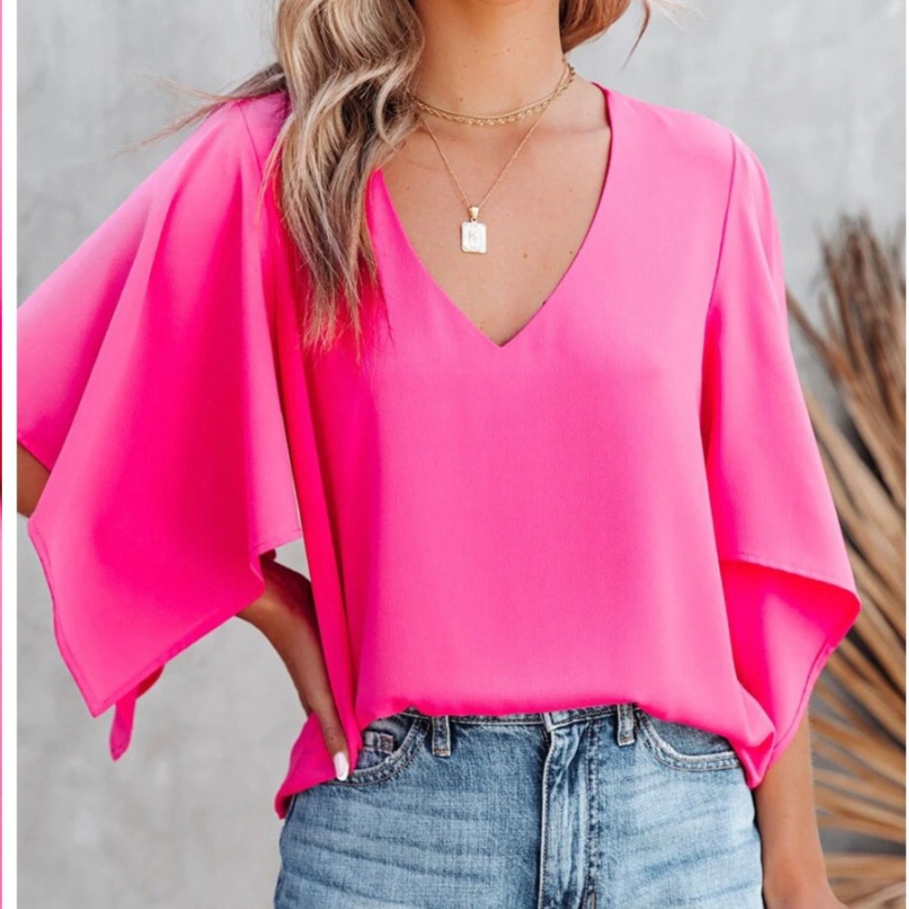 CBR hot pink top blouse sexy flattering xl 14-16